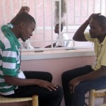 2014 - Port au Prince, Haiti.Workshop participants practice the EFT "tell the story" technique.